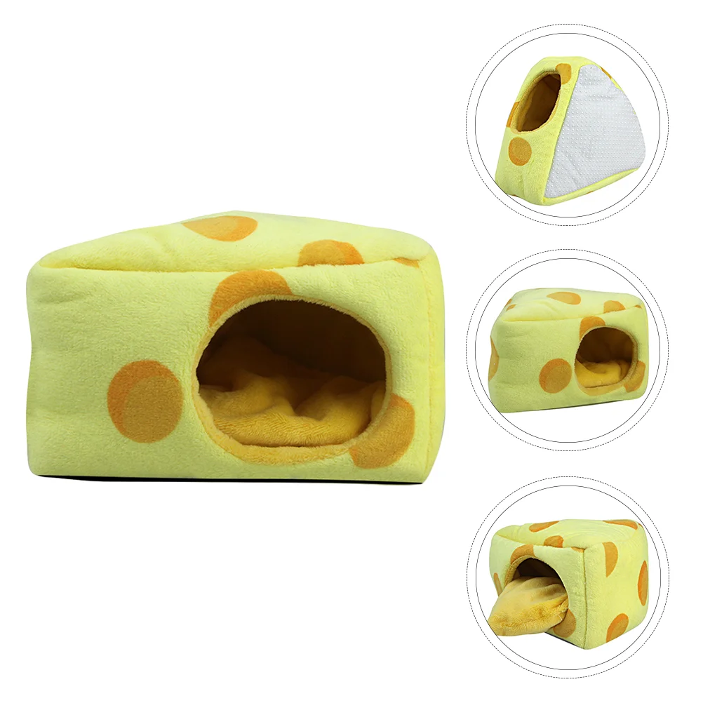 

Cartoon Cake Shape Hamster Plush Warm House Bed Small Pet Cage Accessory hamster house hamster bed hamster cave