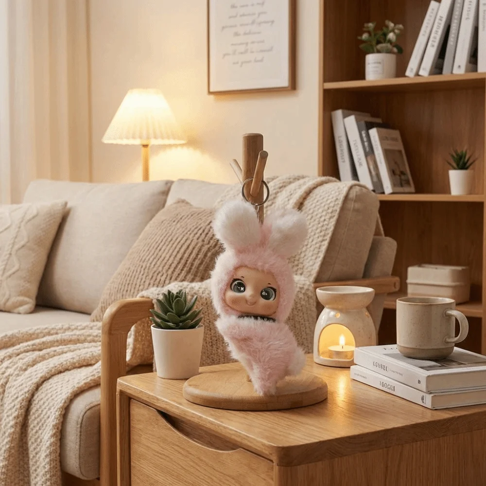 New Design Vinyl Face Plush animal toy Soft Material Prone Position Plush Key Ring Cute Design Plush Toy Children Decor