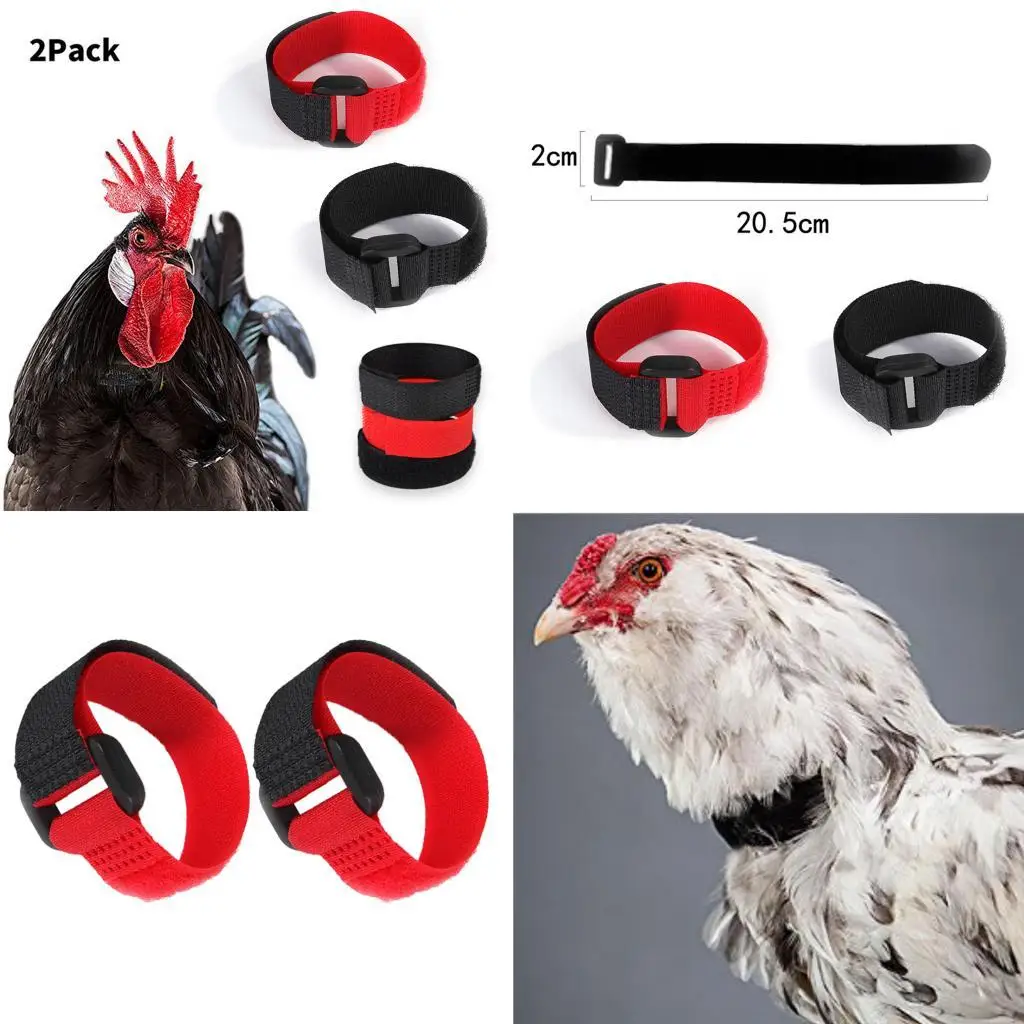Nylon Rooster Collar Anti Crow Neck Belt Chicken Adjustable Band for Poultry Yard Noise Reduction