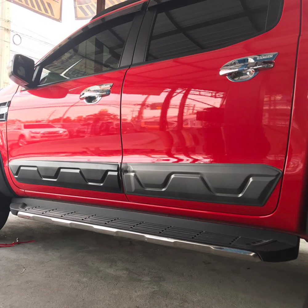 مجموعات غطاء قولبة باب السيارة 4 قطعة ديكور الجسم الخارجي لفورد رينجر 2012-2021 T6 T7 T8 ABS ملحقات سوداء غير لامعة