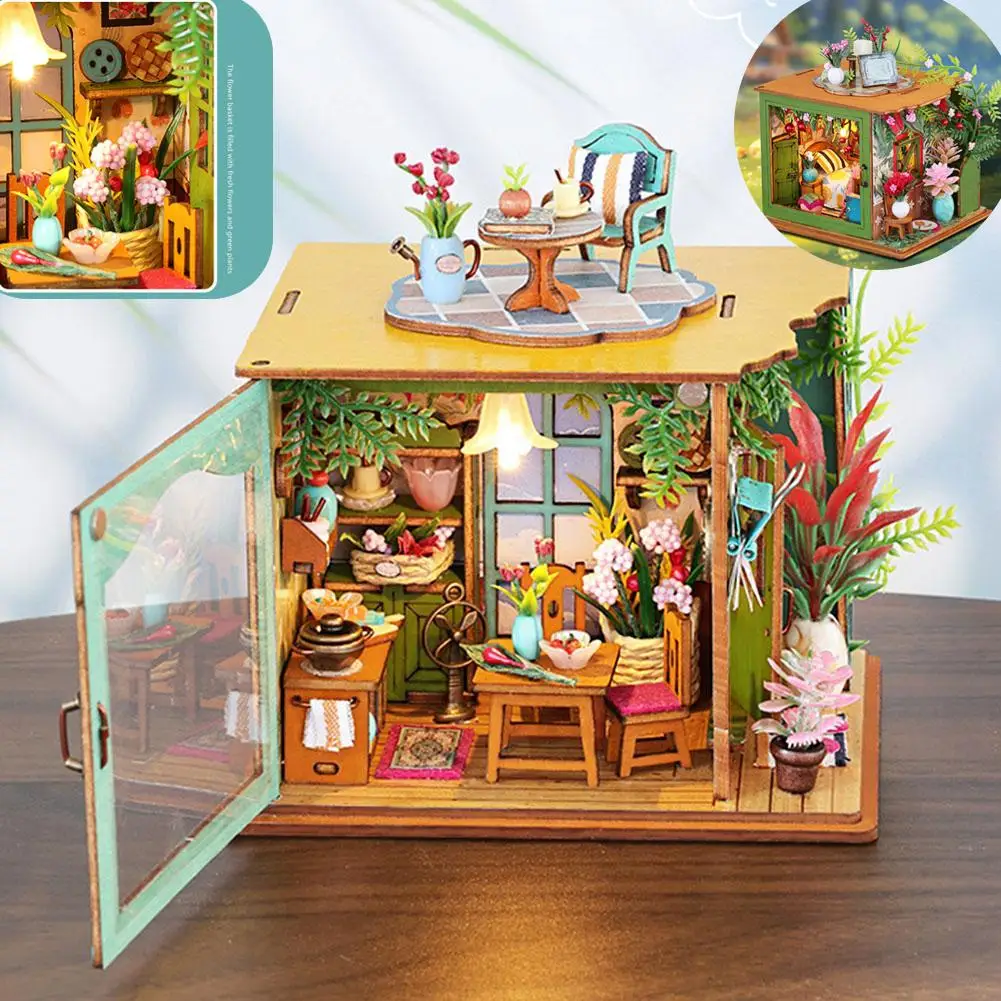 DIY Mini World Doll House Toys Wooden Kit Home Roombox Handmade Assembly Model Toy Small House Creative Birthday Gift