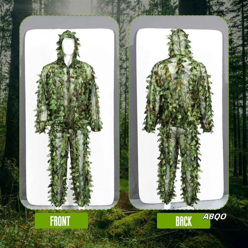 

5X Sticky Flower Bionic Leaves Camouflage Suit Hunting Ghillie Suit Woodland Camouflage Universal Camo Set (B)