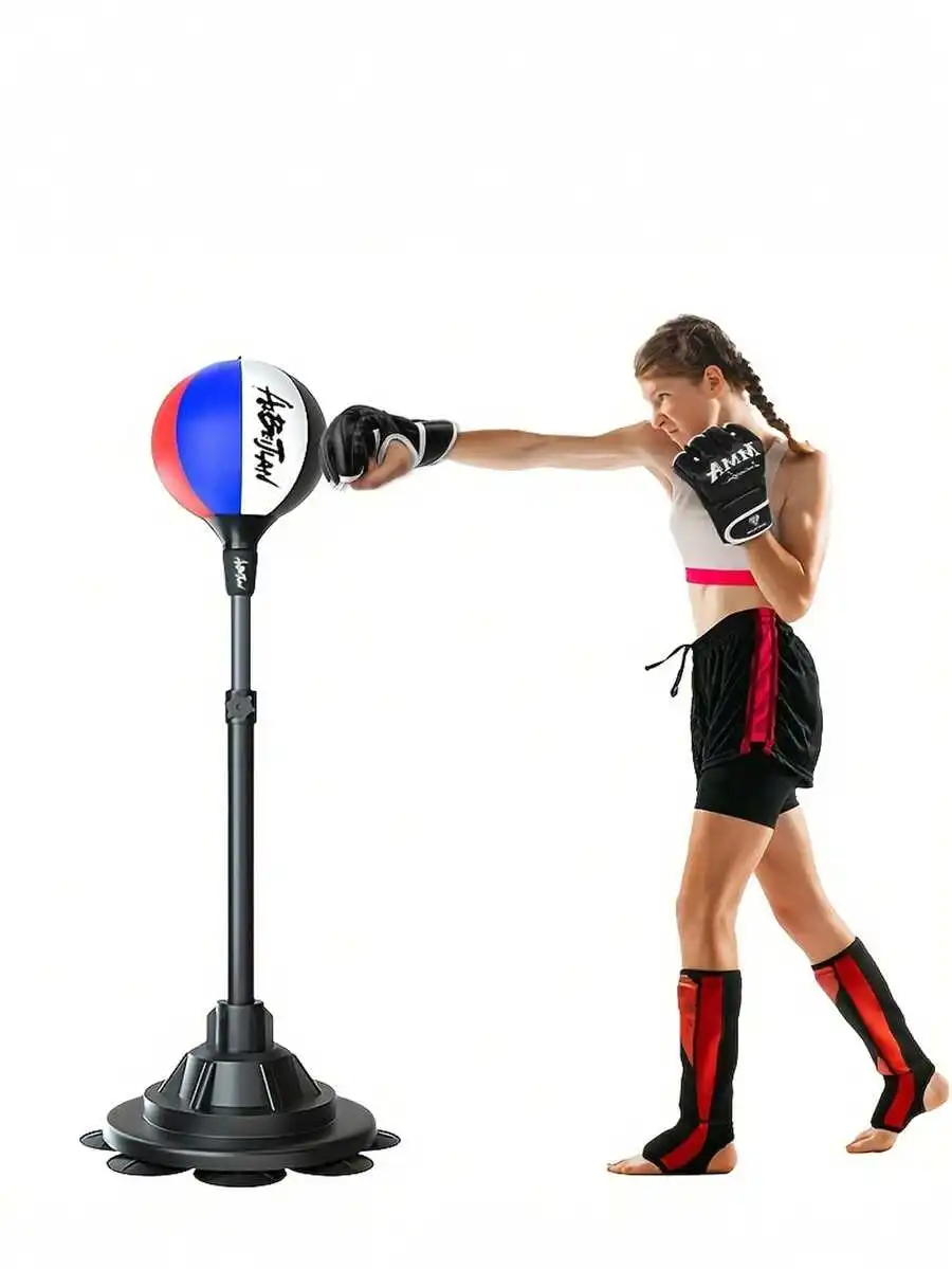 Adult Upgraded Boxing Sandbag With Stand, Quick Rebound - Adjustable Height Suitable For Smooth Flat Wood/Tile/Laminate/Vinyl Fi