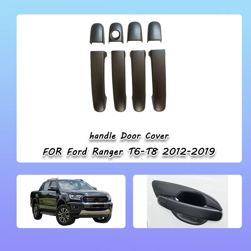 

Крышка дверной ручки черного цвета из АБС-пластика для Ford Ranger 2012-2019 T6 T7 T8, крышка ручки из АБС-пластика, комплекты кузова, аксессуары