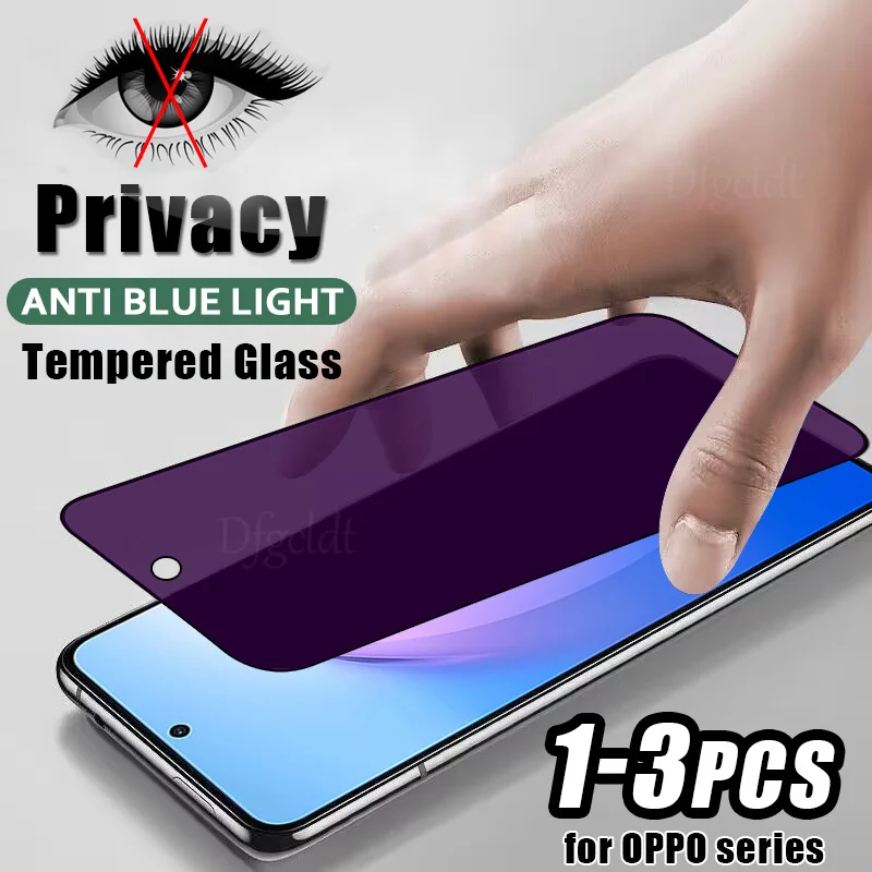 

1-3pcs Prevent peeping Anti Blue Light Screen Protector For OPPO RENO 8 Pro plus 7 SE 6 5 4 3 Z 2 2Z Protection Tempered Glass