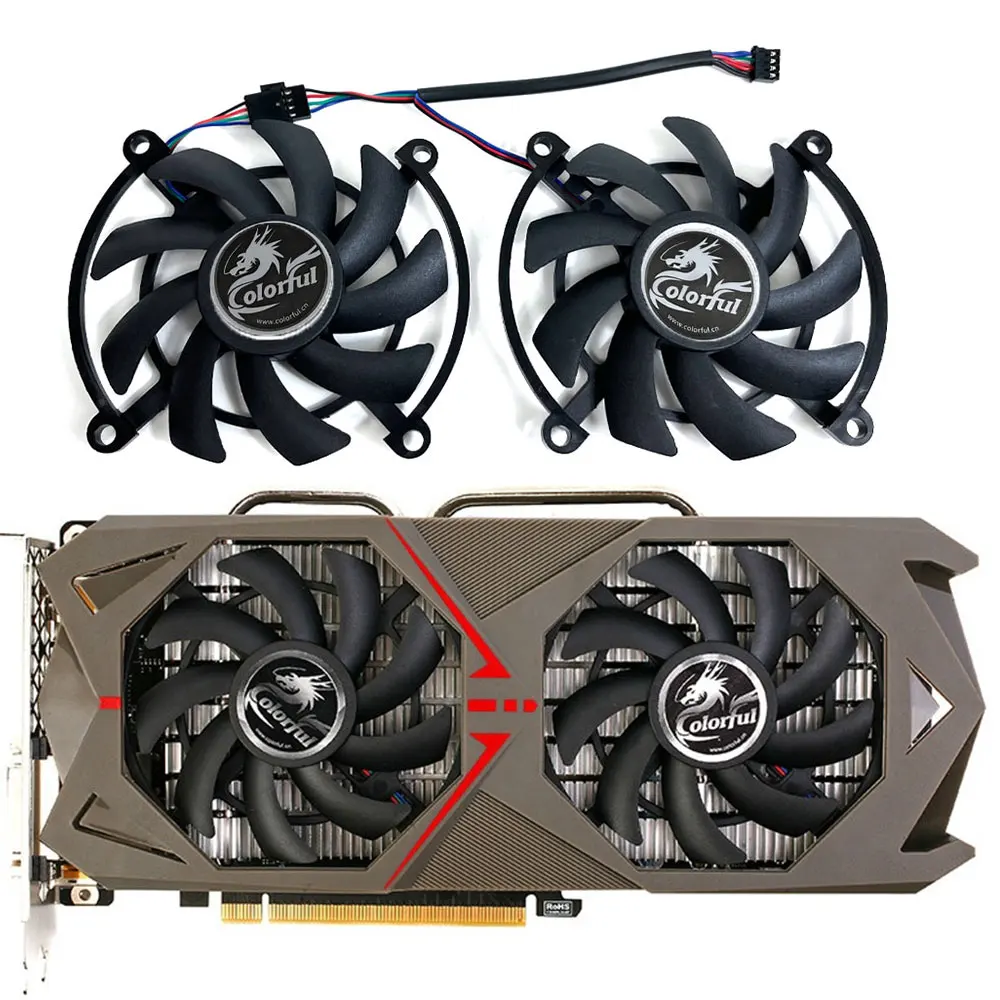 

NEW 1SET 85MM 4PIN GTX 1060、GTX 1070 GPU FAN，For Colorful Geforce GTX 1060、GTX 1070 Graphics card cooling fan