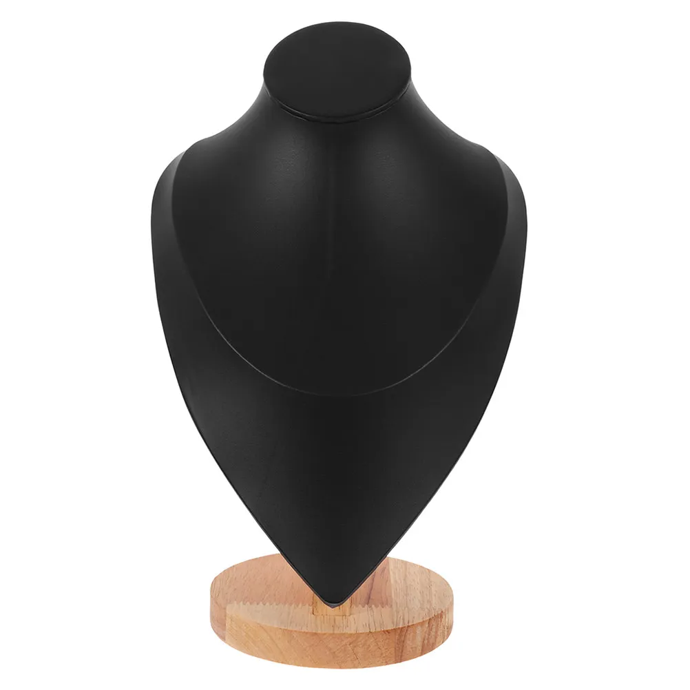 

Wooden Necklace Display Solid Wood Mannequin Bust Stand Jewelry Showcase Rack for Boutique Countertop Elegant Jewelry Display