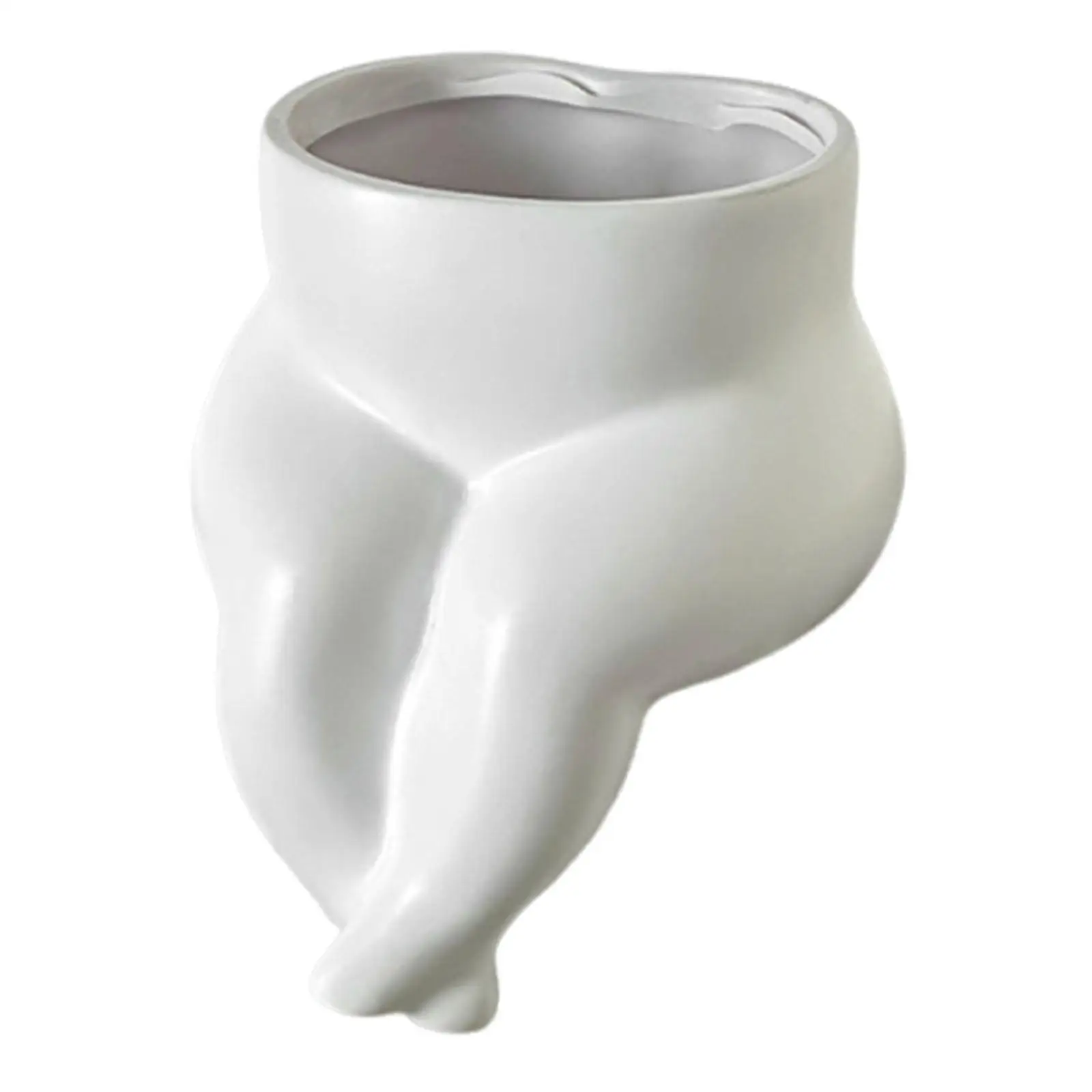 Resin Body Form Flower Pot Vase Table Edge Decoration Versatile Lightweight Handcrafted Modern Storage Pot 4.3x4.7x5.1inch