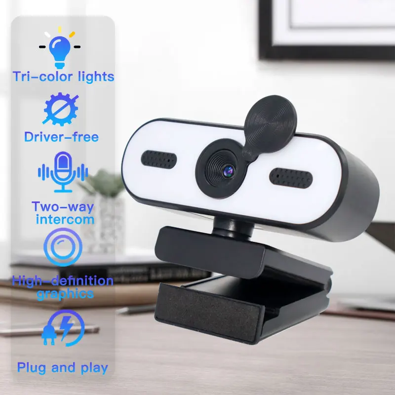 

High-definition beauty and lighting computer camera, live online class, web conference, desktop notebook