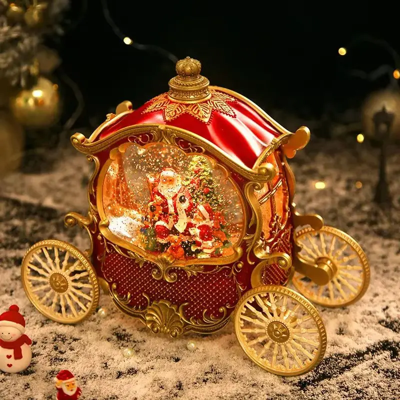 Christmas Santa Claus Christmas Eve Carriage Music Box Crystal Ball Snowy Children'S Toy Birthday Gift