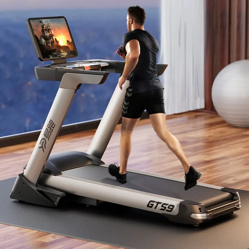 AC Motor Commercial Treadmill Touch Screen Light Commercial Treadmill Motorized Running Machine With FIT APP