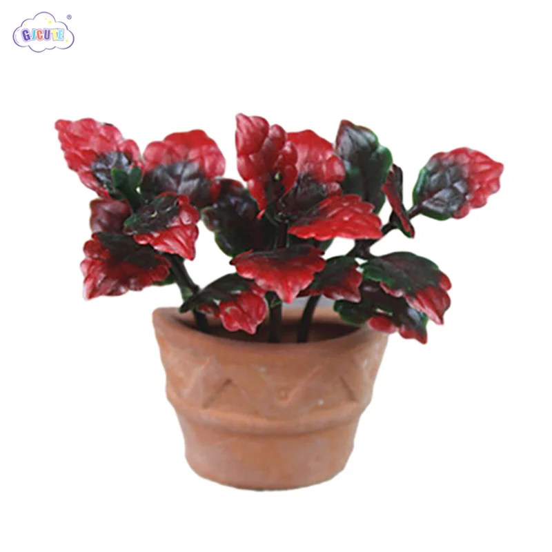 

1pcs Dollhouse Mini Ceramic Flower Pot Ornaments Miniature Garden Food Play Scene Model Doll House Accessories