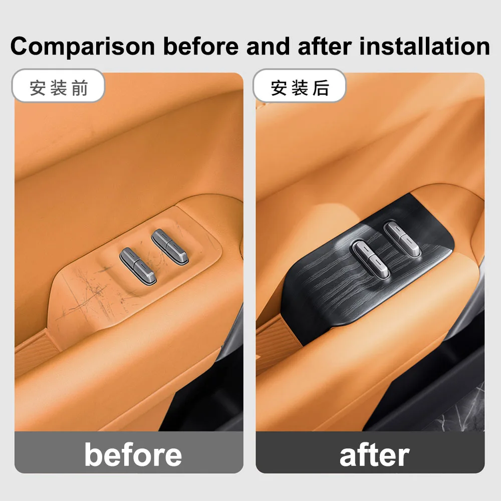 4 Pcs Fit For Chery iCAR V27 2026 Original Wood Grain Window Lifting Panel ABS Material Interior Supplies Scratch-resistant