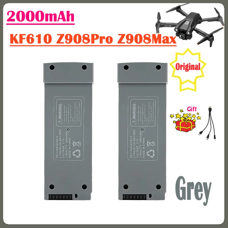 

3.7V 2000mAh Original Z908 Drone Battery Grey For Z908 Pro Drone Battery With Charger Z908Max Lipo Battery Accessories Parts