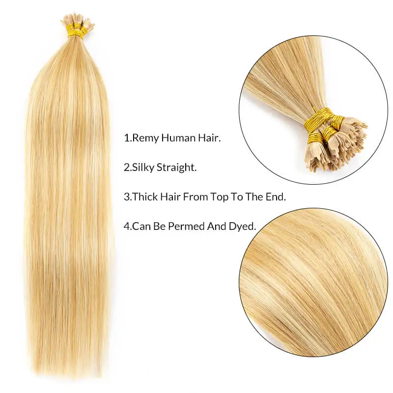 T Tip Hair Extensions Fusion Human Hair 14 display picture 1