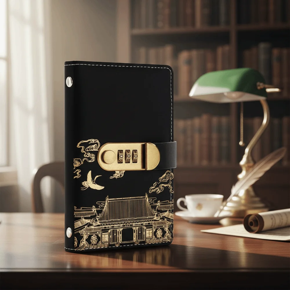 Chinese Style Saving Money Binder Wallet Storage Handbook Planner Organizer PU Leather 50Sheets Account Book Girls Boys