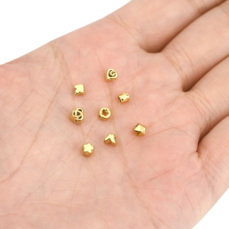 10 قطعة الفولاذ المقاوم للصدأ القلب خرز قلادة لا تتلاشى أبدًا PVD كبير الحفرة الكبيرة سوار خزر عازل DIY بها بنفسك صنع المجوهرات النتائج #3