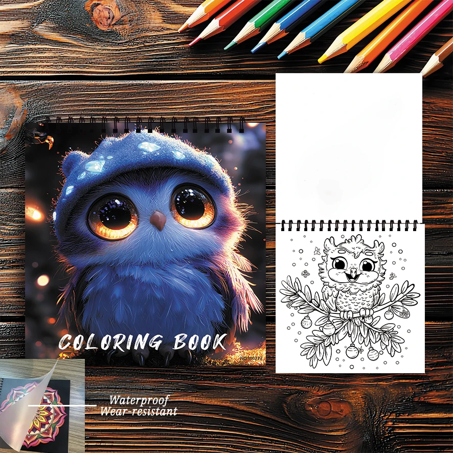 Owl Adult Coloring Book 22 Pages 8.27x8.27 Inch Perfect Gift for Stress Relief