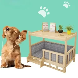 Solid Wood Material Dog Kennel Polished And Smooth Detachable Pet Accessorieseco-Friendly Large Wooden Pet House Solid  Kennel