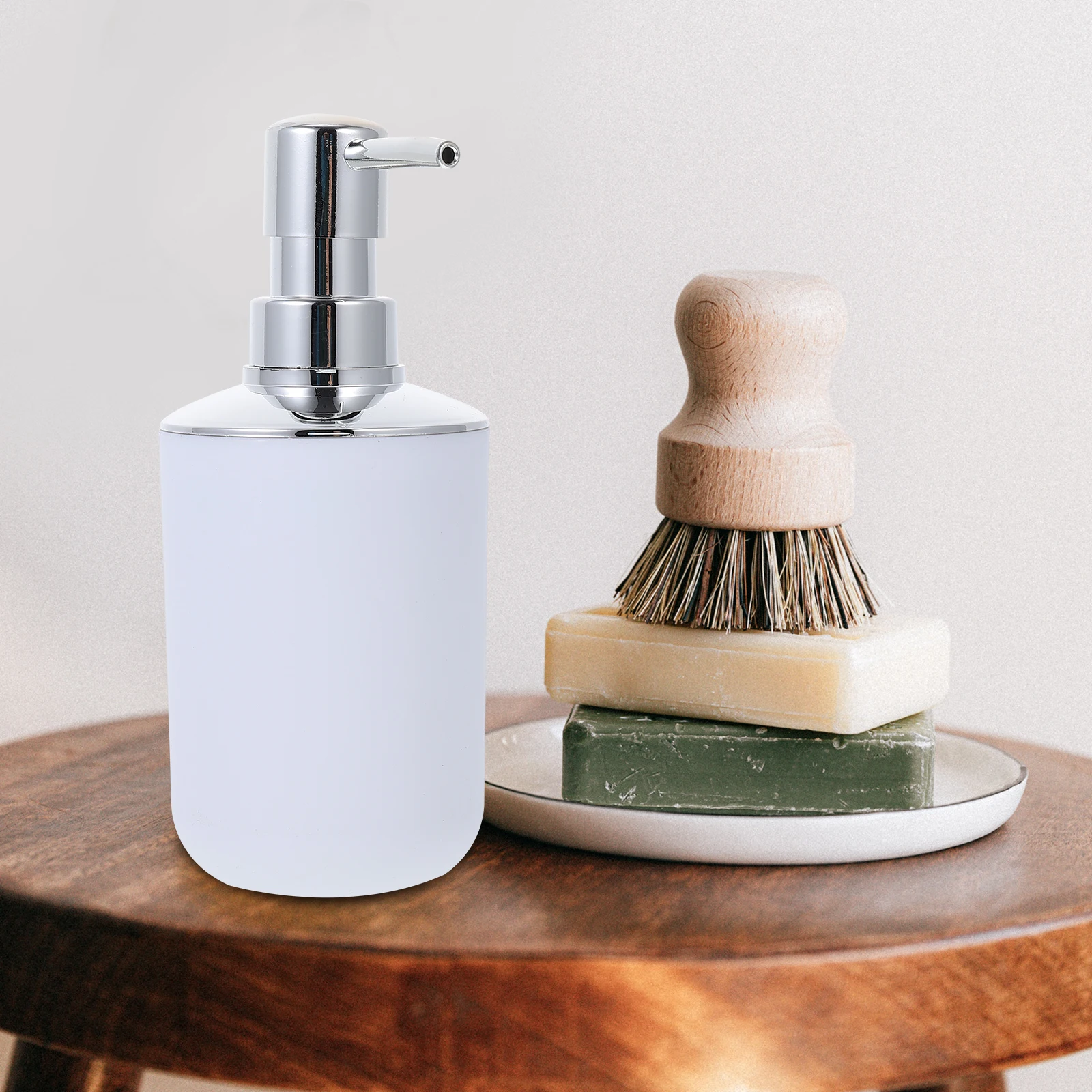 

Soap Dispenser Bathroom Set Decor Accessory Plating Toilet Accessories White for