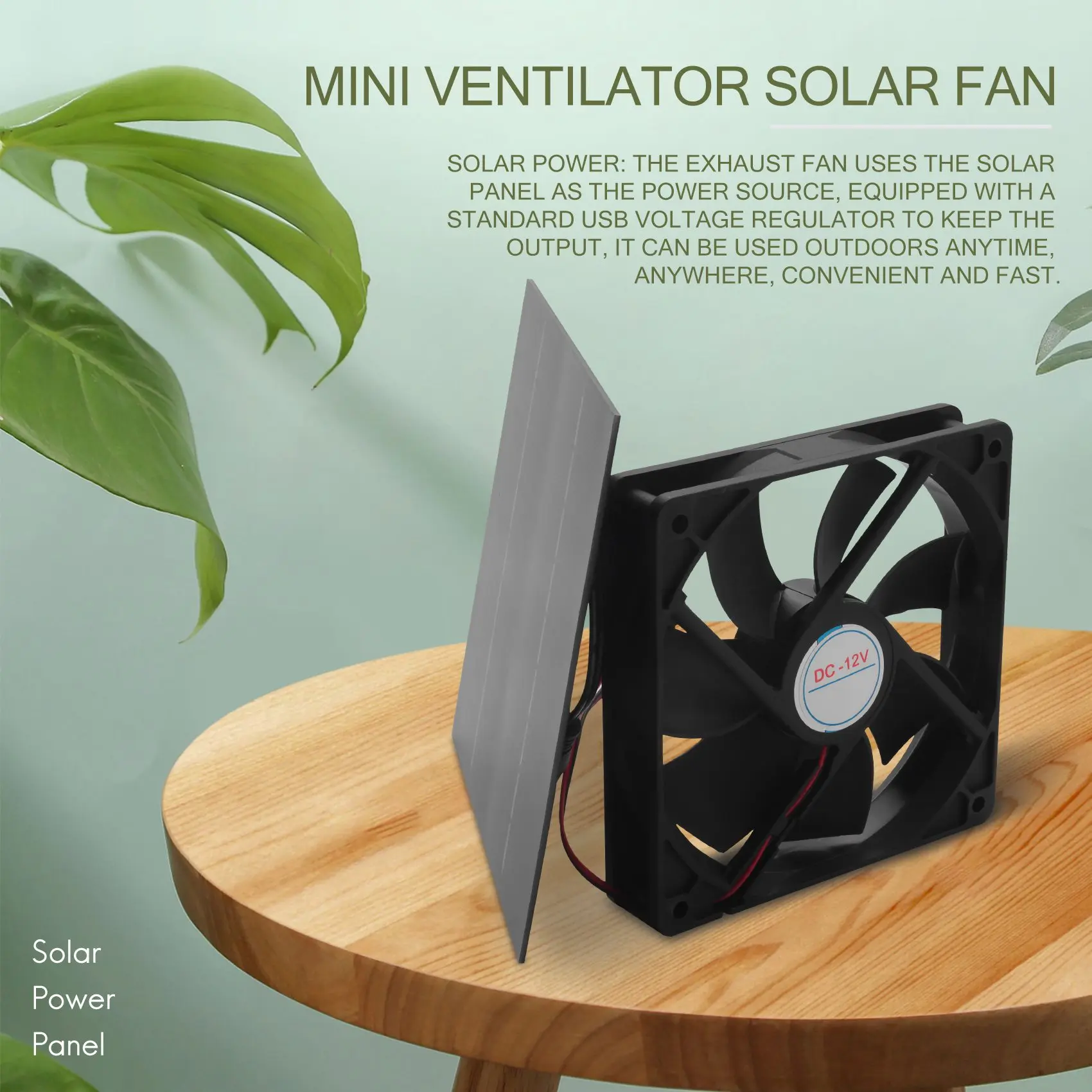 20W Solar Exhaust Fan Air Extractor 6 Inch Mini Ventilator Solar Panel Powered Fan for Dog Chicken House Greenhouse RV