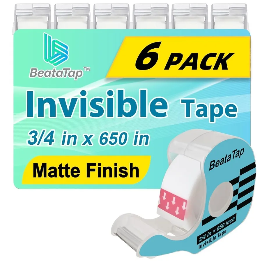 

Невидимая лента с матовой отделкой и возможностью записи для упаковки подарков, школьных принадлежностей и офисных принадлежностей 3, 4 x 650, прозрачная кл.