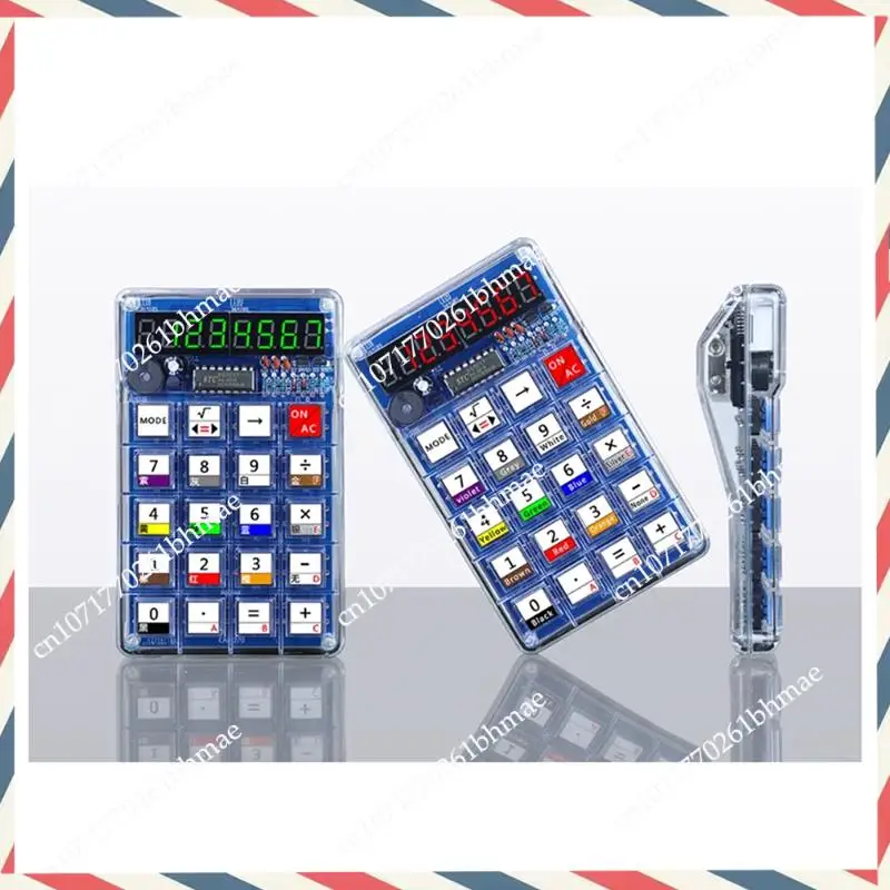 -A21Z Impara la saldatura con kit di calcolatrice a tubo digitale LED fai-da-te, controllato da 51 microcontrollori per la conversione di resistenza Proj