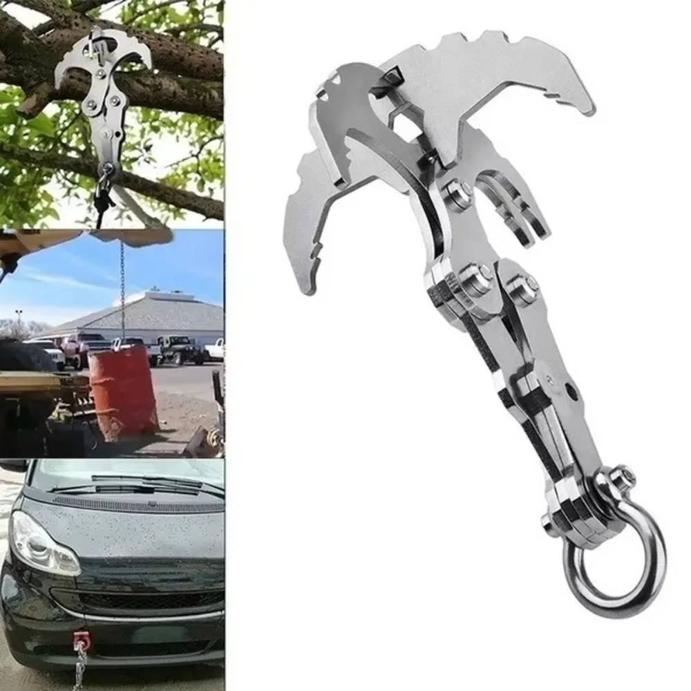Gancho Dobrável Multifuncional de Aço Inoxidável para Sobrevivência, Escalada, Carabiner, Equipamento de Camping, Multitool EDC