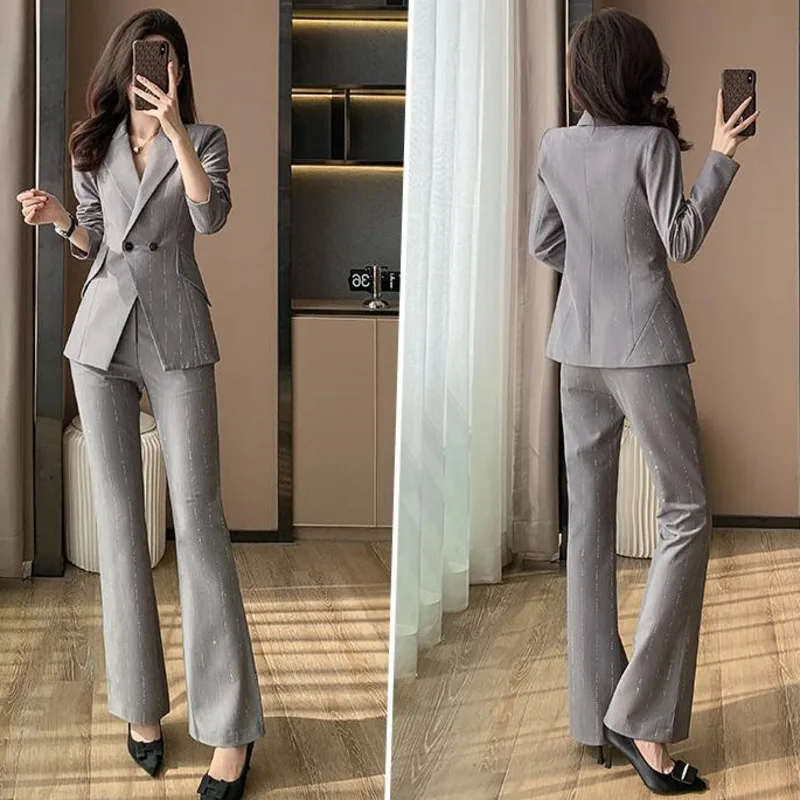 Blazer o pantaloni a maniche lunghe da donna o 2 pezzi elegante nuova moda All-Matched Casual Chic Temperament Design Business Clothes nuovo