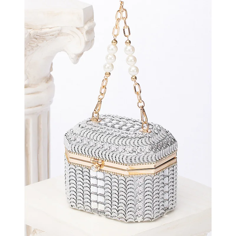 

Diamond Studded Dinner Banquet Party Evening Bag Lady Hand Holding Banquet Bag Woman Bolsos Fiesta Mujer Torebka Luksusowe Marki