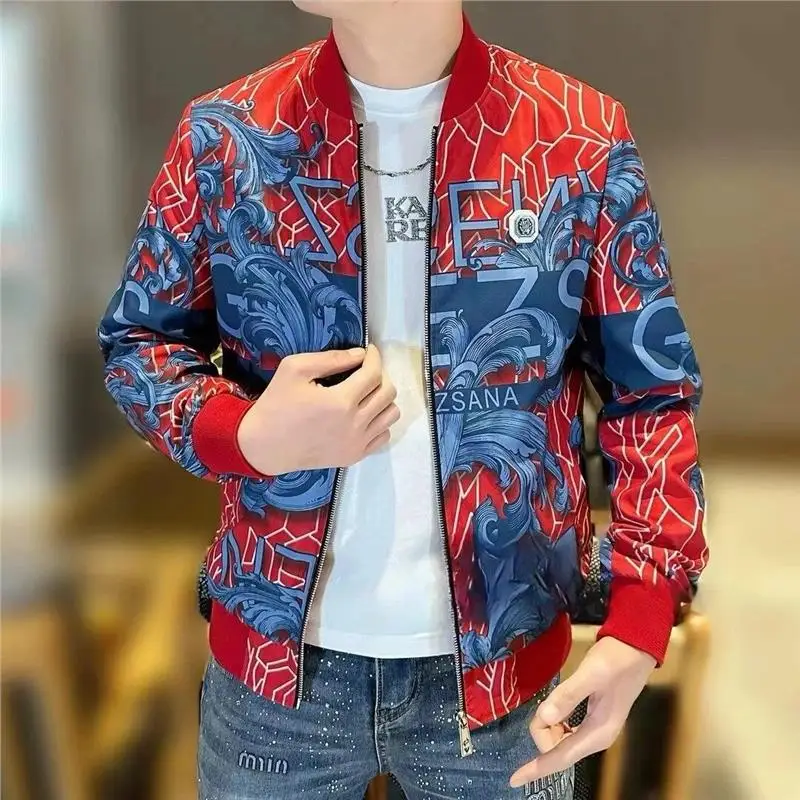 

Early Spring 2025 Men's Baseball Sle Casual Faionable Jaet Outerwear Versatile Sli Korean Version Spring New Model