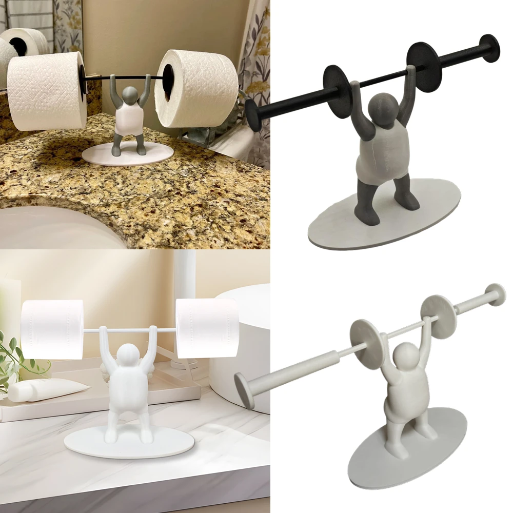 Funny Weightlifter Toilet Roll Holder Fitness Weightlifting Villain Bathroom Roll Holder 3d Printable Toilet Paper Holder