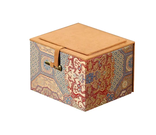

Vintage Rectangle Square Chinese Silk Brocade Storage Boxes For Jewelry, Gifts, Crafts Decorative Packaging Cases