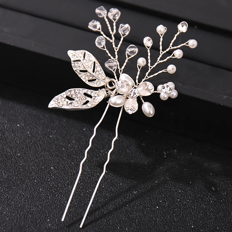 Fashion Hairpin Crystal Pearl Rhinestone Hair Clip Stick For Women Party Bridal Wedding Hair Accessories Jewelry Hair Clips