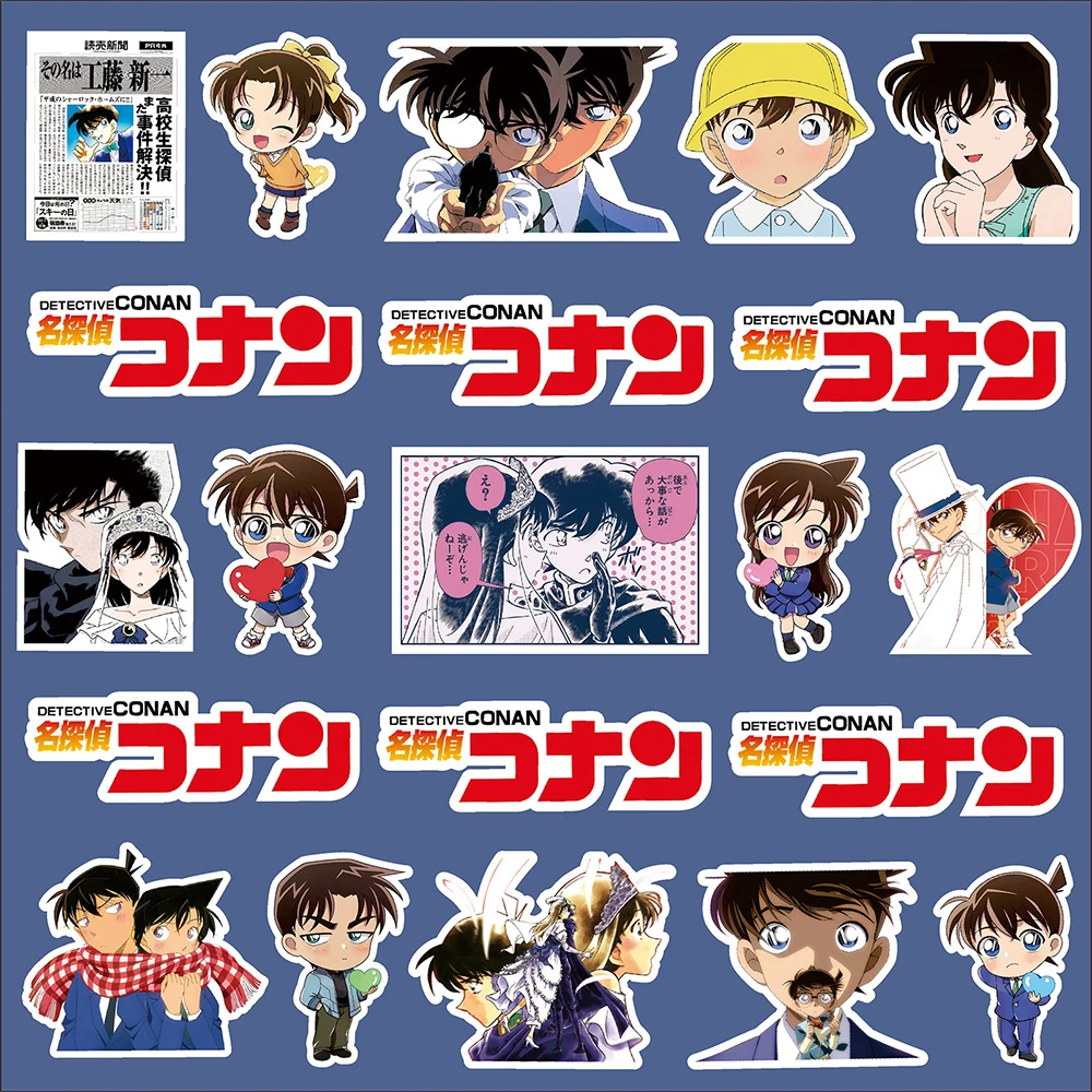10/30/80 قطعة المحقق كونان أنيمي ملصقات الكتابة على الجدران المحمول الهاتف سجل القصاصات سكيت جدار كول الكرتون DIY بها بنفسك صائق الاطفال اللعب