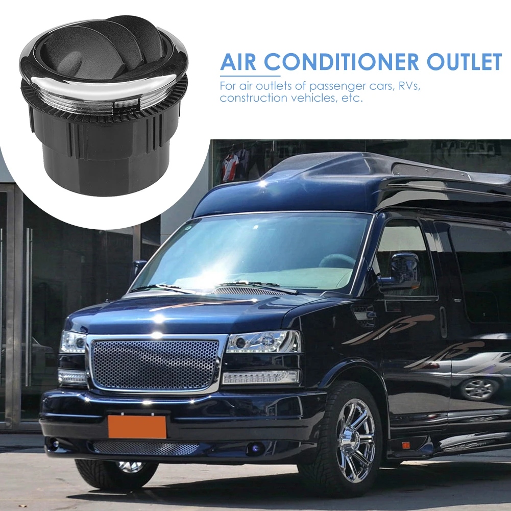

A/C Air Vent Outlet with Chrome Easily Installation Universal Round Air Conditioning Personal Car Elements for RV Bus