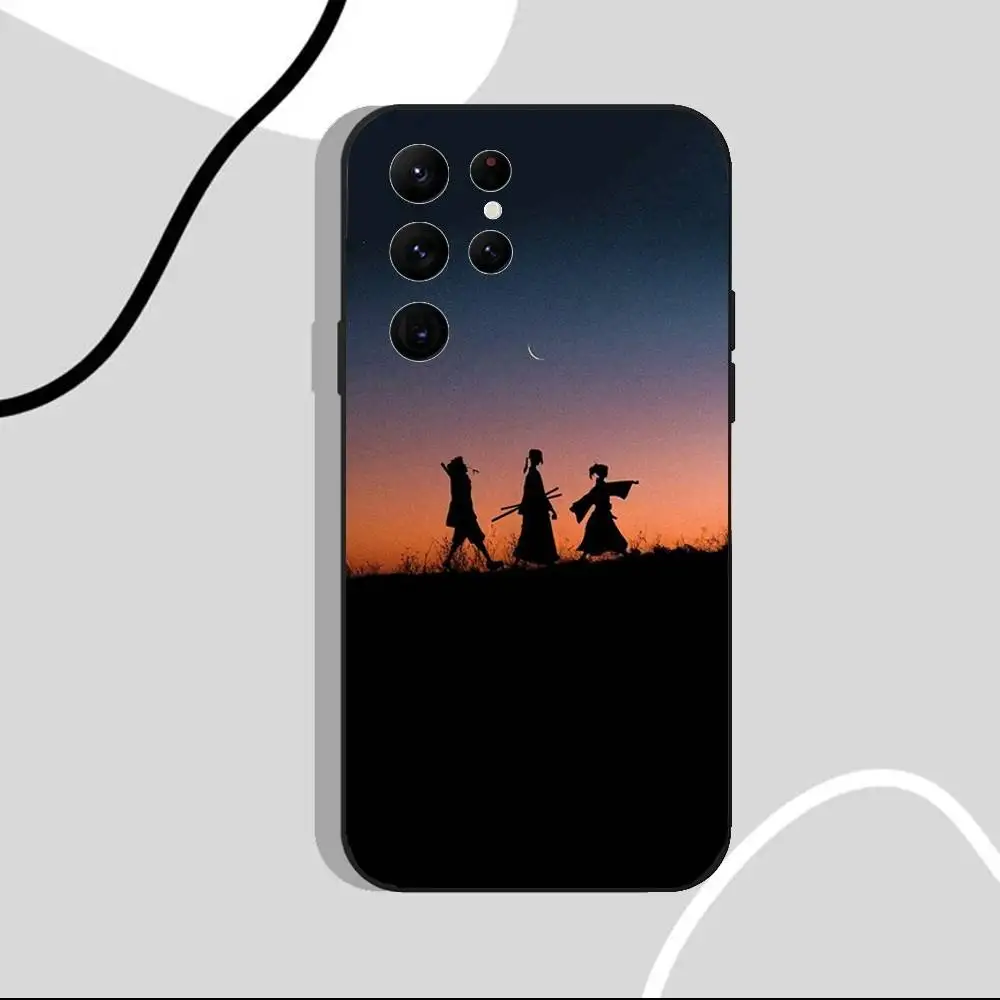 Custodia per telefono Samurai Champloo Anime per Samsung S25, S24 Ultra, S20, S30 plus, S22 Plus, S23, Ultra 5G Custodia in silicone nero