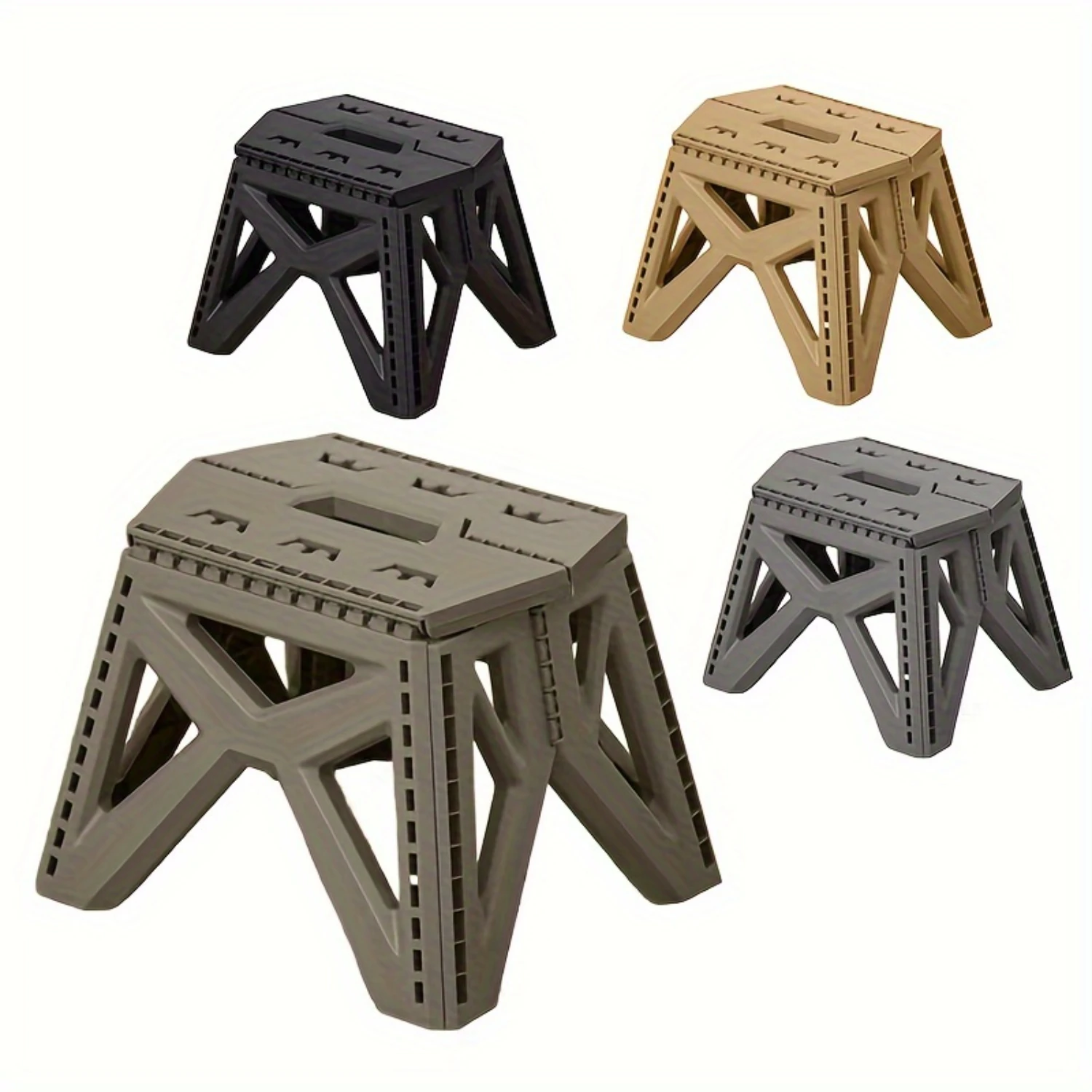 1pc Outdoor Portable Folding Stool, Durable Mini Fishing Stool With Handle Design, Square Stool, Camping Stool Telescopic stool