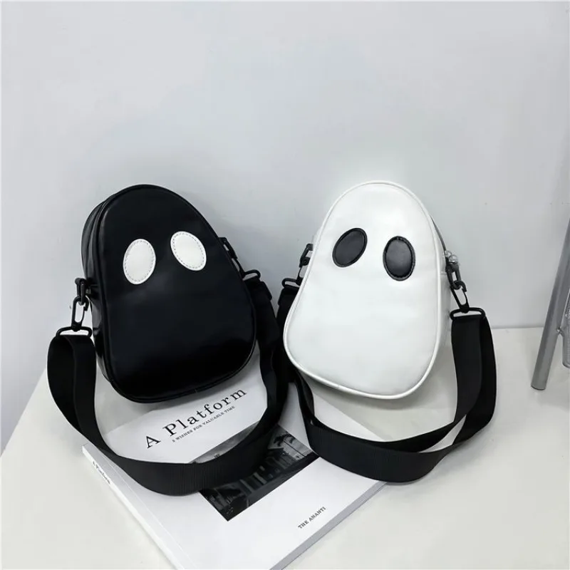 Adorable Halloween Pumpkin Wallet, Skull Crossbody Bag with Shoulder Strap - Trick or Treat Design in Black and White