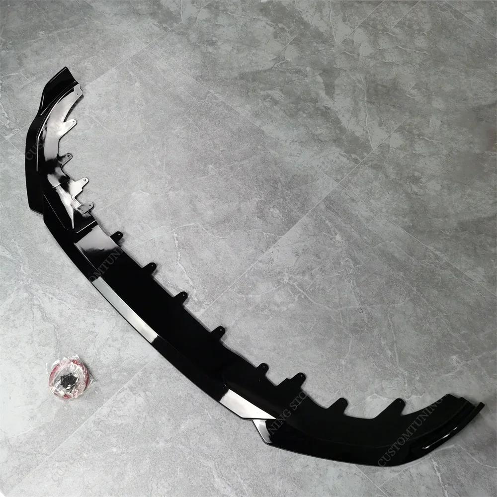 MP Style Gloss Black Front Bumper Splitter Lip Spoiler Diffuser For Bmw G42 218i 220i 220d 230i Coupe M Pack 2022 2023 2024