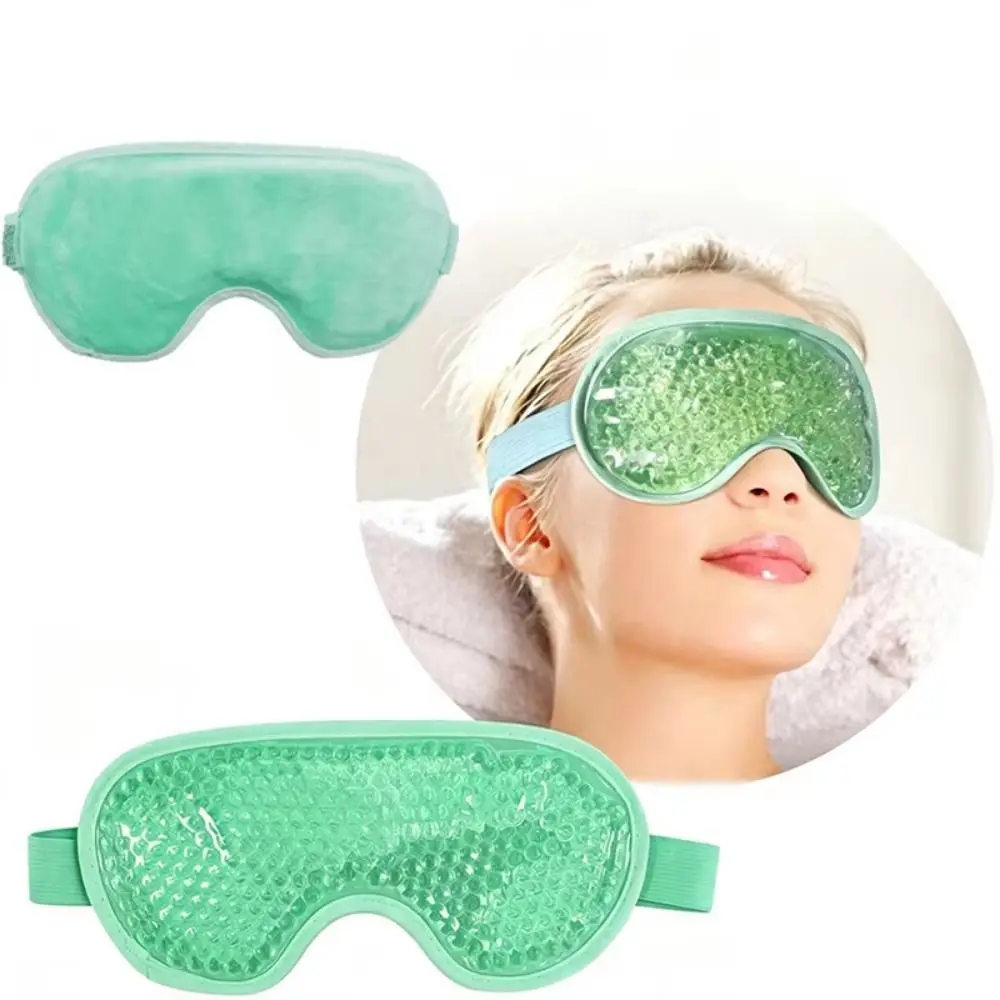 Reusable Cooling Eye Mask Hot Cold Compress with Gel Ice Beads Cooling Sleep Eye Mask Adjustable Straps Beauty Sleep