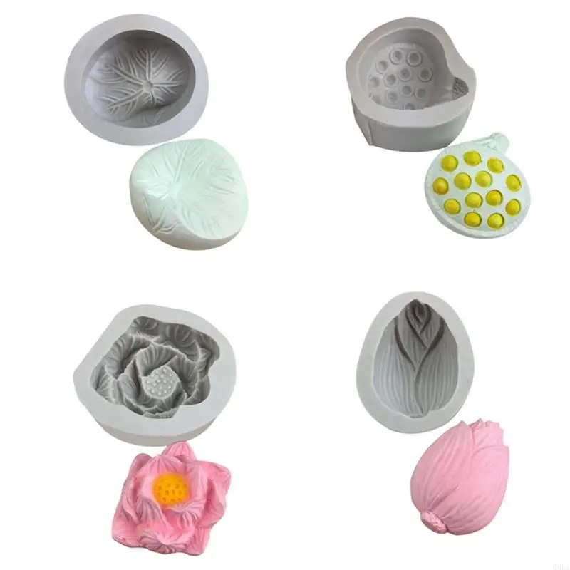 

Q0KA Exquisite Lotus Series Soap Making Silicone Mold Homemade Scented Mold