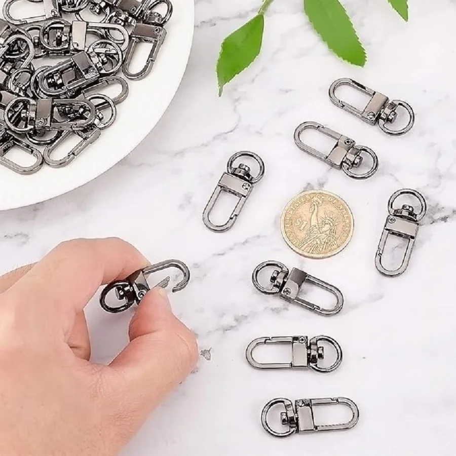 10/20/30/50/80Pcs Metal Lobster Claw Clasps Swivel Lanyards Snap Hooks Keychain Clip for Jewelry Purse DIY Bags Crafts Gift image 6
