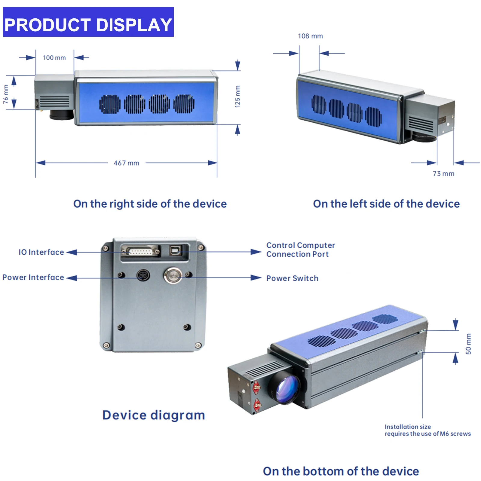 30W Fiber Laser Engraver Portable Business Laser Marking Machine for Fast Precise Engraving Plastic Leather All Metals EU Stock