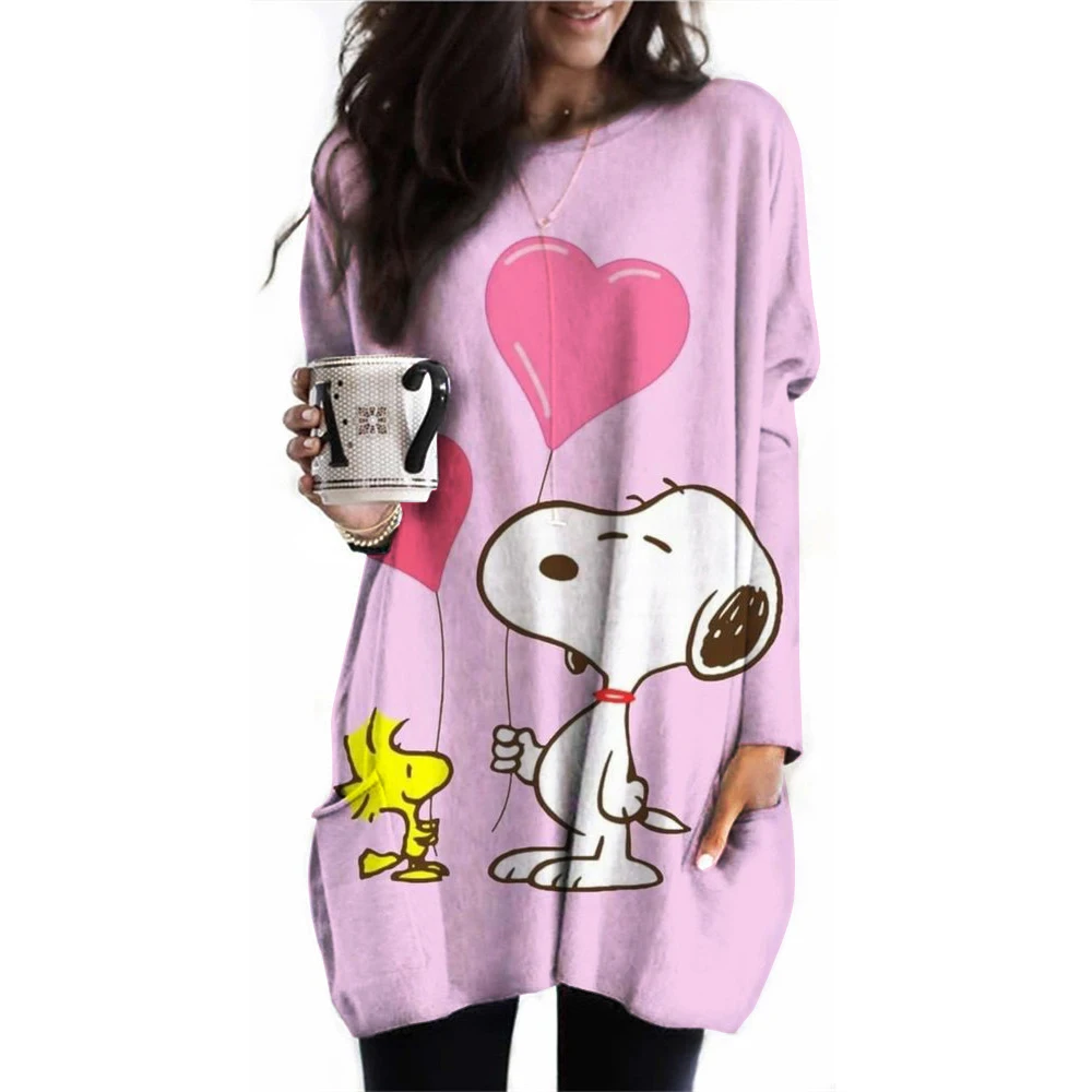 Snoopy Women\'s Long Sleeve T-shirt Autumn Casual Cute New Youth Women\'s Wear Y2k Kawaii 3D Printed High Quality