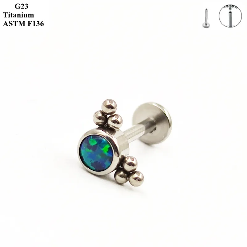Delicate Korean Style Earrings G23 Titanium Piercing Jewelry Inlaid Zircon And Opal Versatile Women\'s Ear Bone Nails