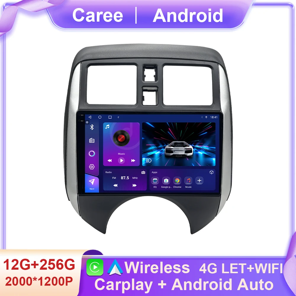Android 15 for Nissan Versa Note 2013 - 2017 Navigation GPS 4G Stereo BT Multimedia Video Player QLED Carplay Head Unit No 2Din