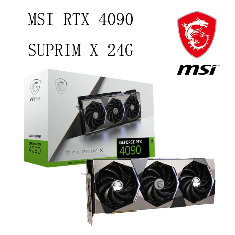 Original Authentic MSI GeForce RTX 4090 SUPRIM X 24G Gaming Computer Graphics Three Fan Cooling System GDDR6X Power Supply 850W