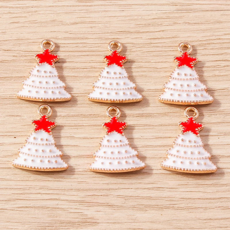 10 teile/los mischen niedlichen Emaille Weihnachts baum Santa Claus Glocken bezaubert Anhänger für Schmuck machen Ohrringe Halsketten DIY Handwerk Geschenk – Detail 37