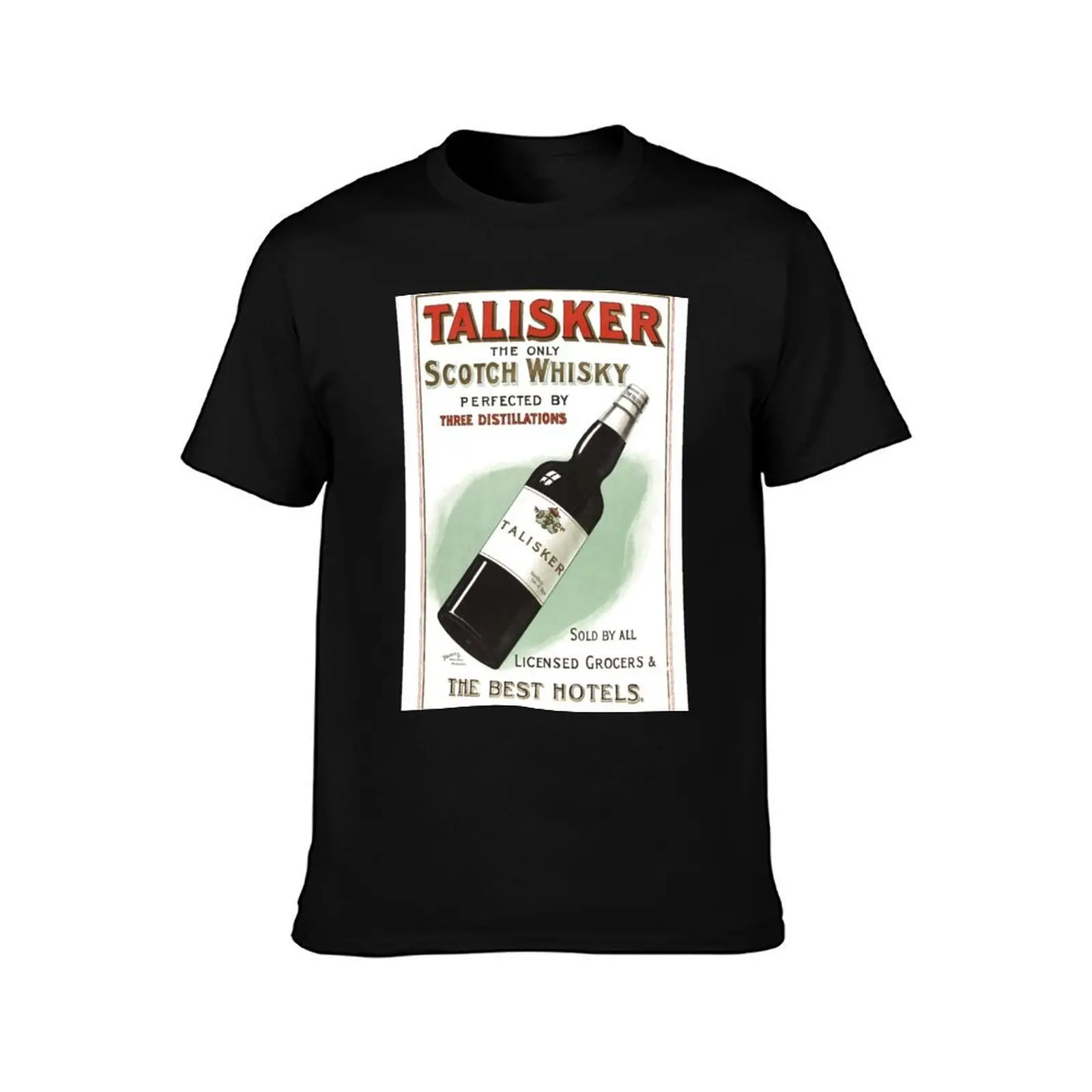 Talisker Scotch Whisky Australian Vintage Poster T-Shirt, Summer Casual Cotton Tee, Oversized Streetwear Tops, Unisex Men Women